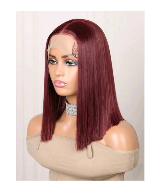 ✨ Bold Burgundy Lace Front Wig - Stunning Human Blend ✨