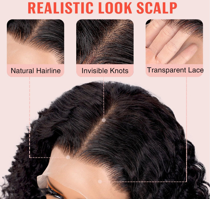 ✨ Luxe 5×5 Glueless Curly Wig - 100% Human Hair ✨