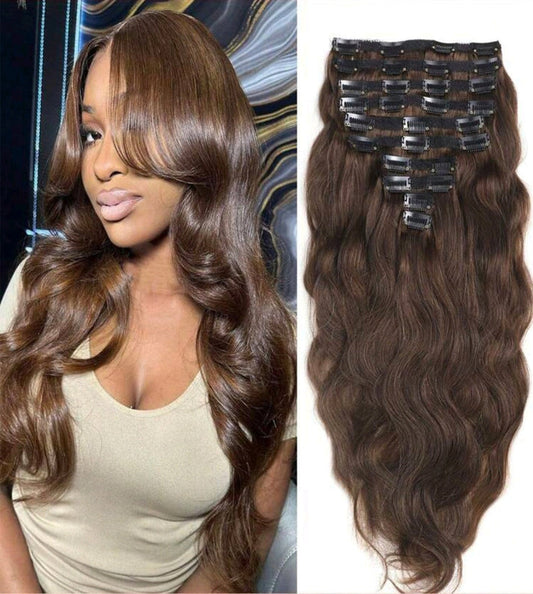 ✨ Brown Wave Clip-In Extensions
