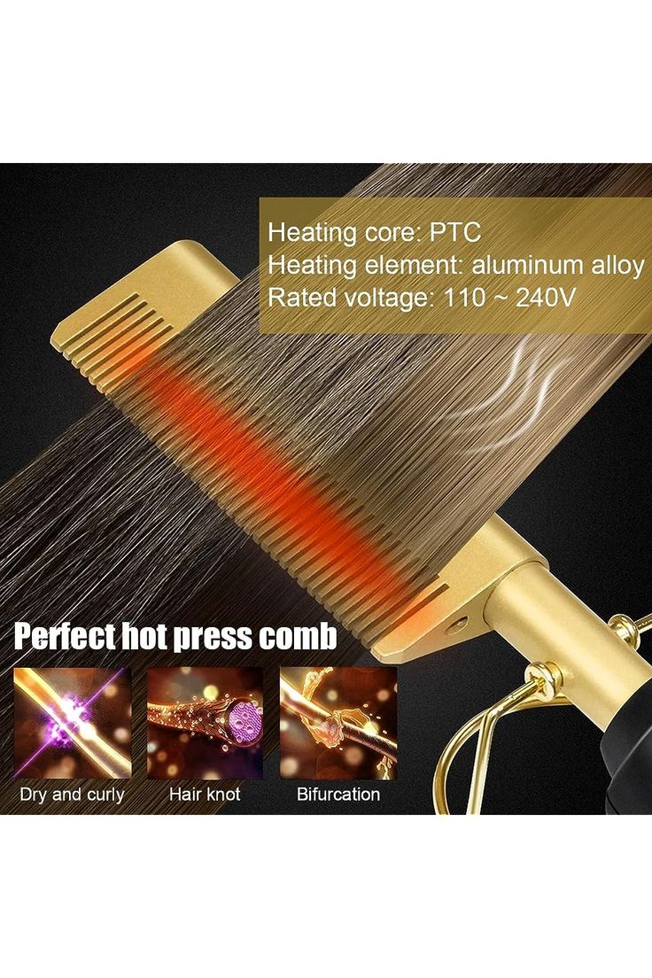 Hot Comb Hair Straightener Heat  Pressing Comb
