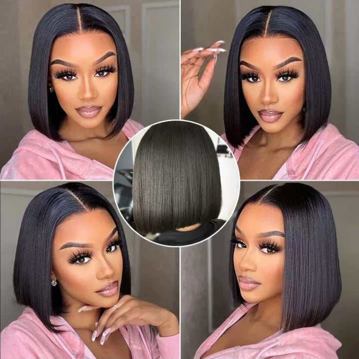 ✨ Bresilienne 10" Brazilian Glueless Frontal Lace Short Straight Bob Wig